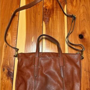FOSSIL Brown Leather Tote/Crossbody Purse